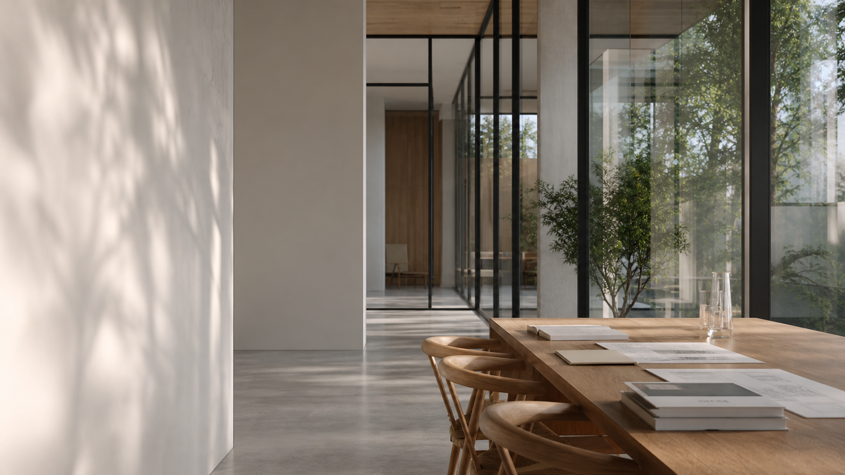Interior contemporâneo com luz natural